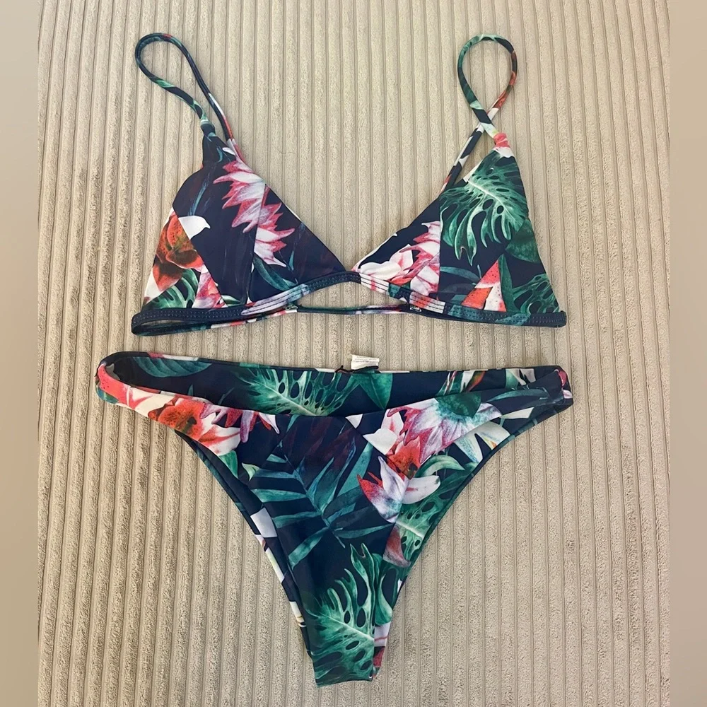 Tropical Floral Triangle Bikini Small